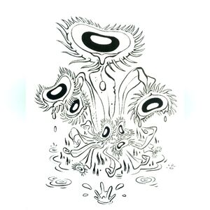 "Venus Crytrap" Cotton Canvas Print - Black & White by Raven Molisee